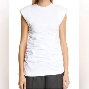 Ganni Ruched Sleeveless Top
